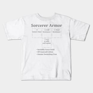 Sorcerer Armor: Role Playing DND 5e Pathfinder RPG Tabletop RNG Kids T-Shirt